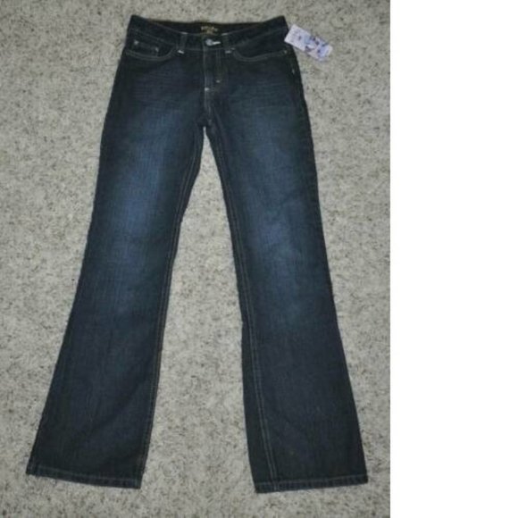 *Bootcut Jeans Lee sz 10 Blue Adjustable Waist Crinkled Washed 5 Pocket Girls - Picture 2 of 4